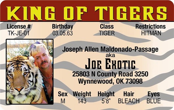 signs 4 fun Joe Exotic ID