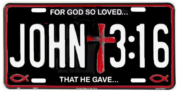 signs 4 fun John 3:16 License Plate