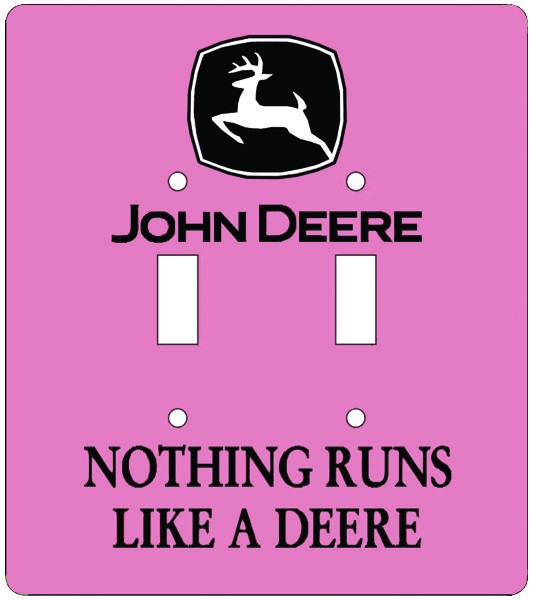 signs 4 fun John Deere Pink Double Switch Plate