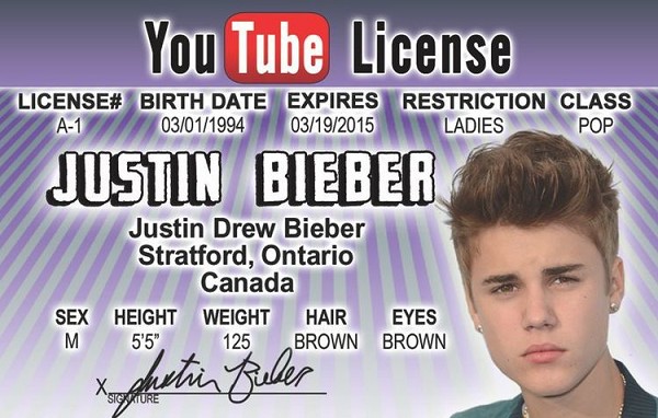 signs 4 fun Justin Bieber ID