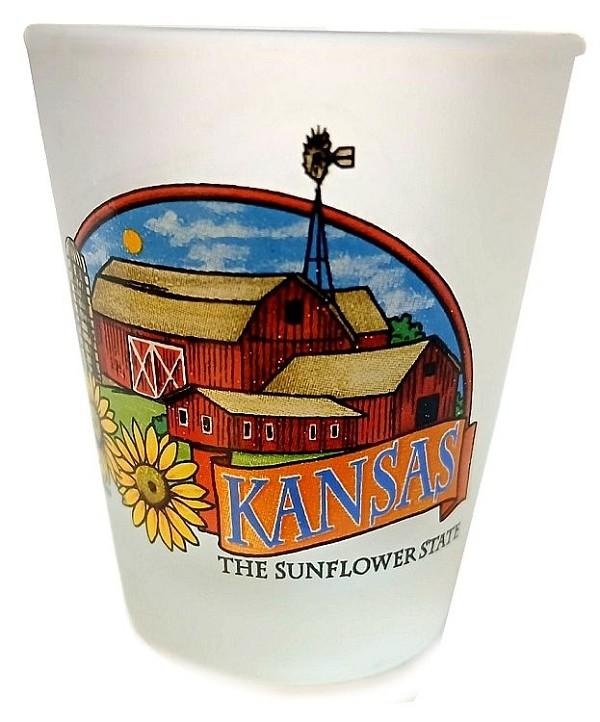 signs 4 fun Kansas Barn Frosted Shot Glass