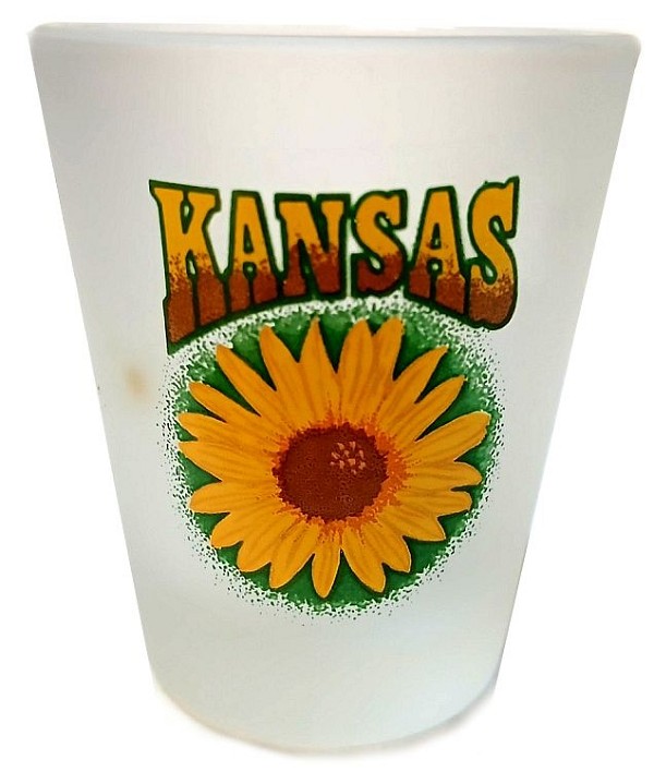 signs 4 fun Kansas Frosted Flower Shot Glass