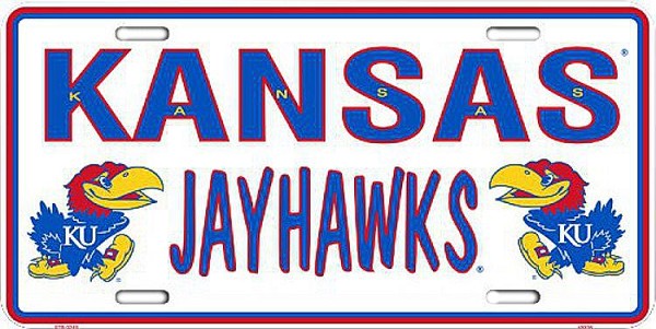 signs 4 fun Kansas Univ Jayhawks License Plate