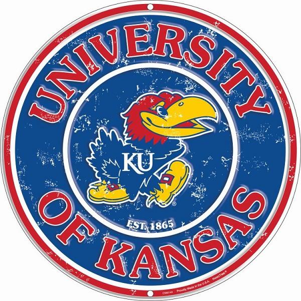 signs 4 fun Kansas Univ Jayhawks Round Sign