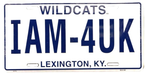 signs 4 fun Kentucky I AM 4 UK White License Plate