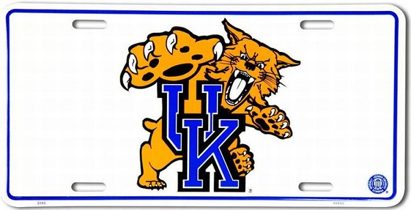 signs 4 fun Kentucky Wildcats White License Plate