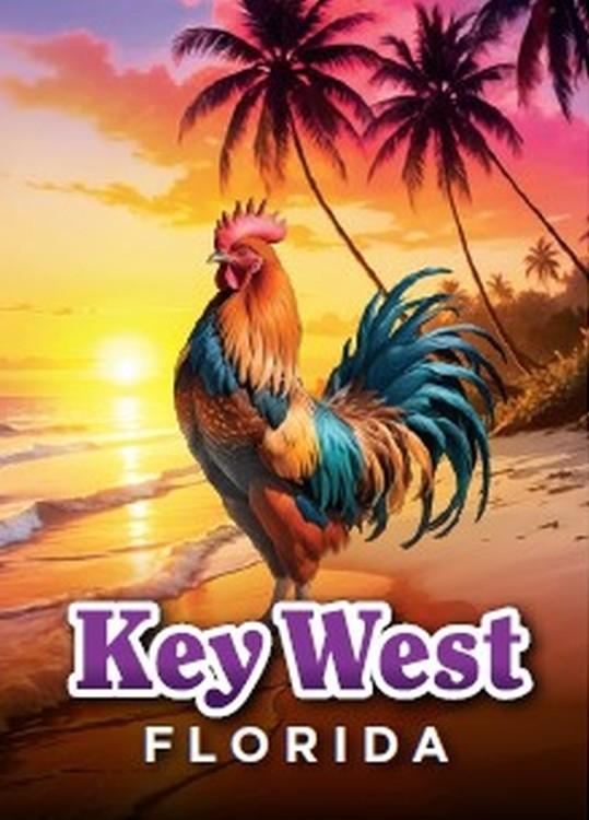 signs 4 fun Key West Rooster Sunset Magnet