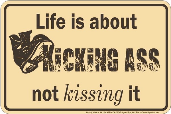 signs 4 fun Kicking Ass Sm. Parking Sign