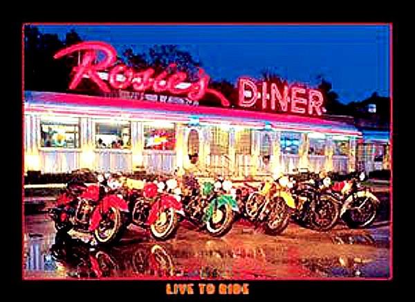 signs 4 fun L. Lewis Rosie's Diner Bikes Metal Sign