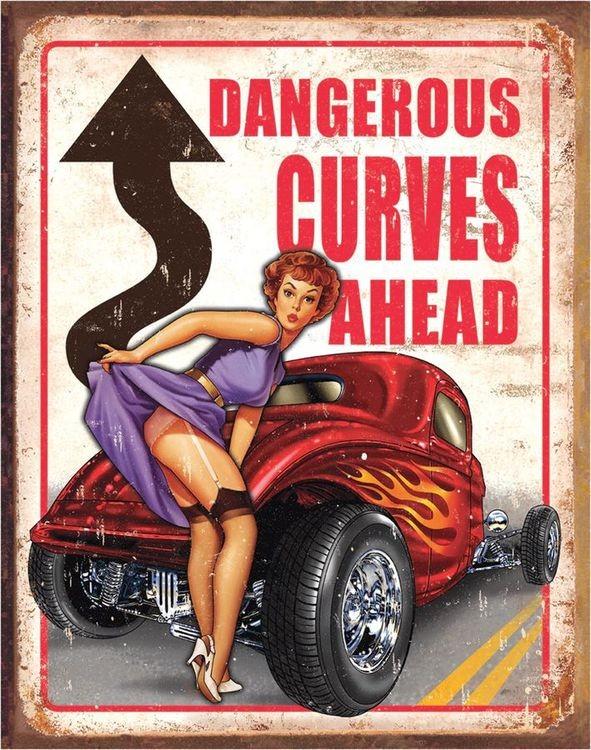 signs 4 fun Legends - Dangerous Curves Metal Sign