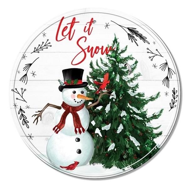 signs 4 fun Let it Snow Round Sign