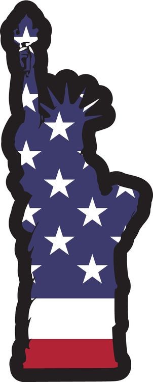 signs 4 fun Liberty With Flag Large Sticker