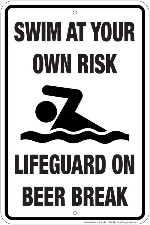 signs 4 fun Lifeguard on Break Sm. Parking Sign