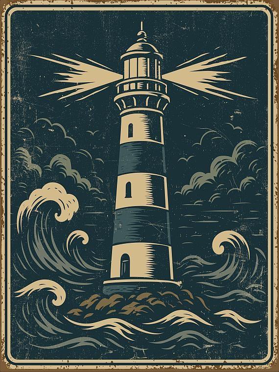 signs 4 fun Lighthouse Blue Magnet