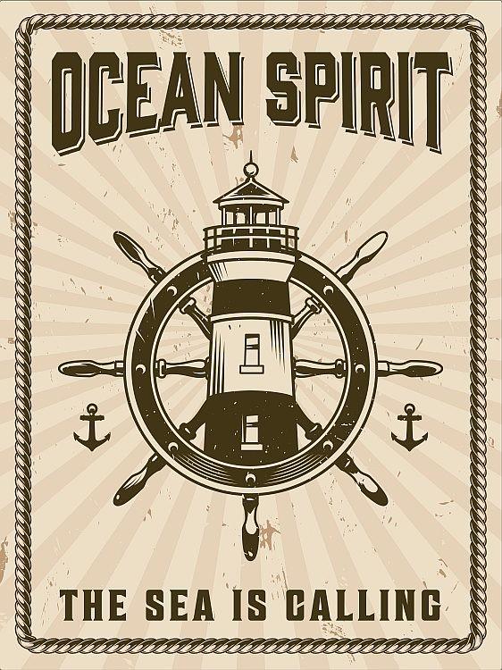 signs 4 fun Lighthouse Ocean Spirit Metal Sign