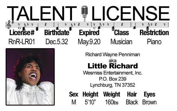 signs 4 fun Little Richard Driver's License