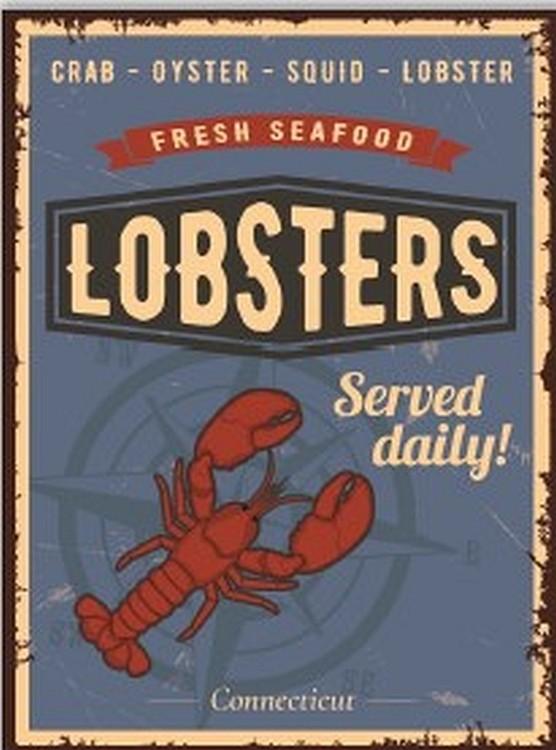 signs 4 fun Lobsters Served Daily Metal Sign