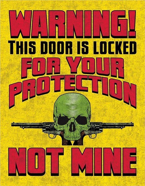 signs 4 fun Lock the Door Metal Tin Sign