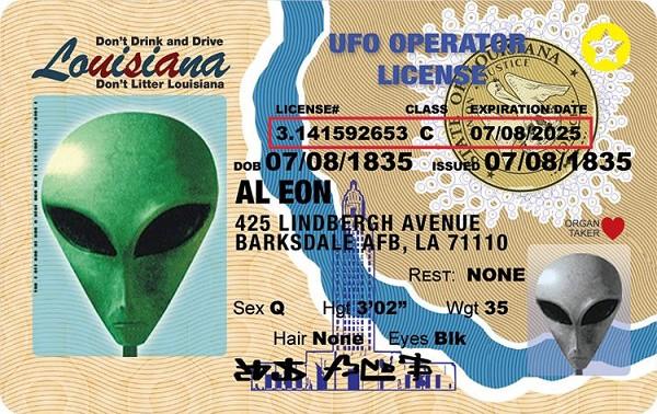 signs 4 fun Louisiana Alien ID