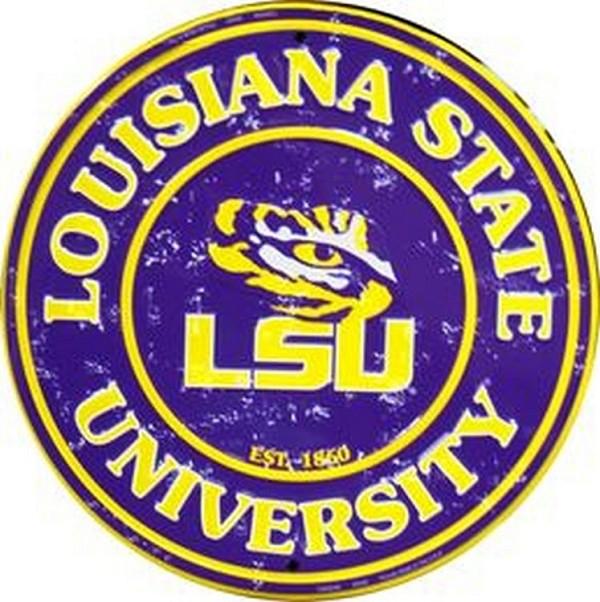 signs 4 fun Louisiana State Tigers Round Sign