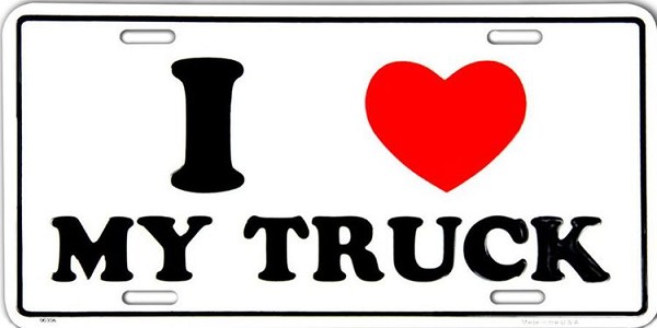 signs 4 fun Love My Truck License Plate