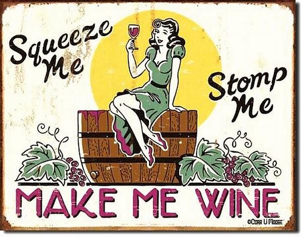 signs 4 fun Make Me Wine Metal Tin Sign