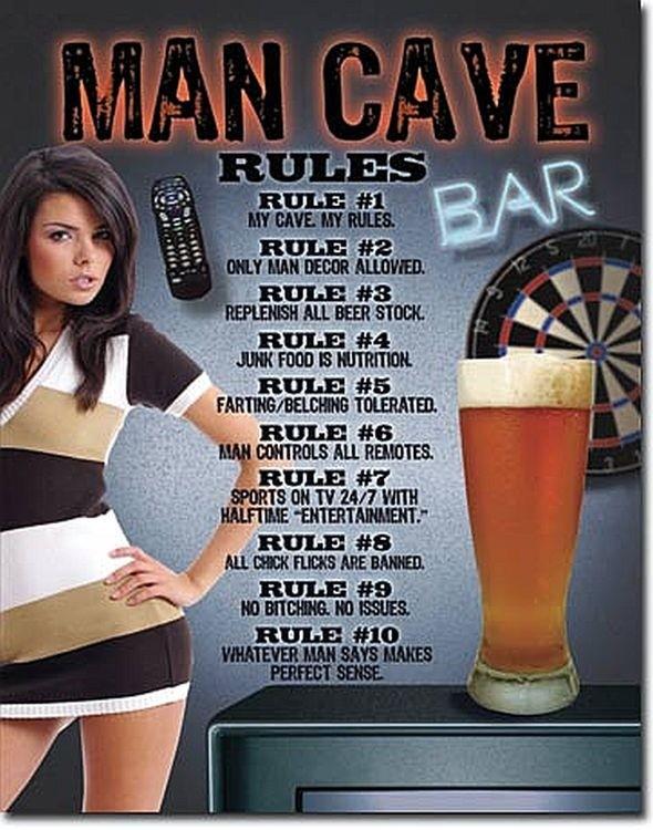 signs 4 fun Man Cave Rules Metal Tin Sign