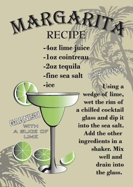 signs 4 fun Margarita Recipe Magnet