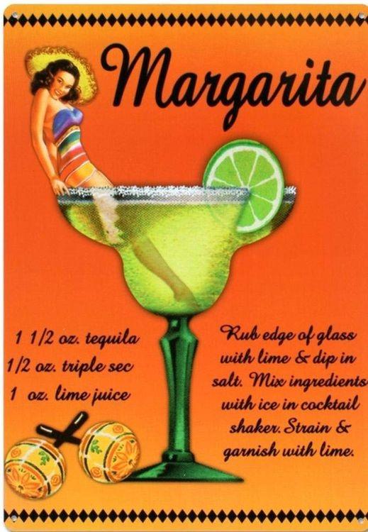signs 4 fun Margarita Recipe Metal Sign