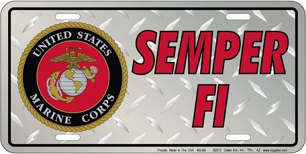 signs 4 fun Marines Semper Fi License Plate