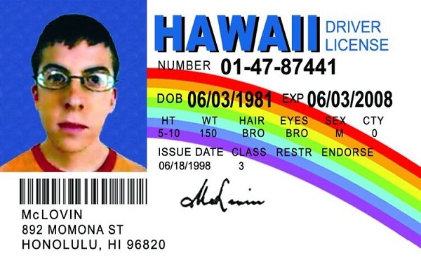 signs 4 fun McLovin ID