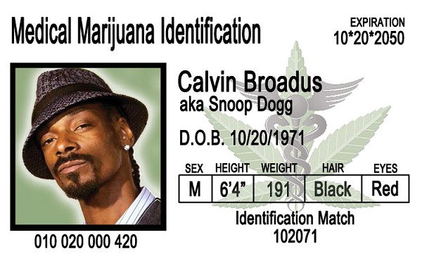 signs 4 fun Medical Marijuana - SNOOP DOGG ID