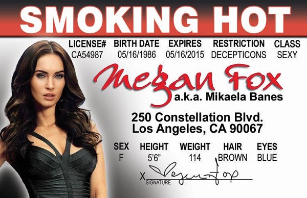 signs 4 fun Megan Fox ID