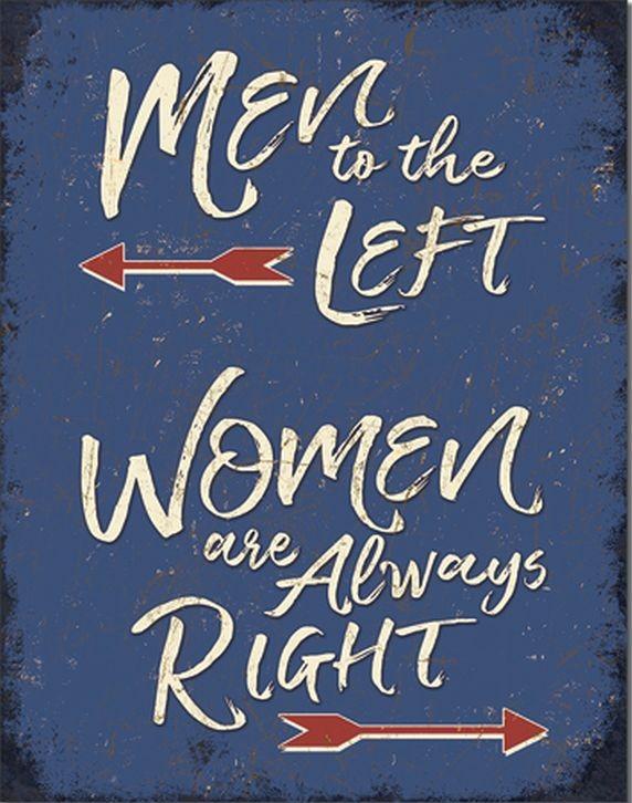 signs 4 fun Men to the Left Metal Tin Sign