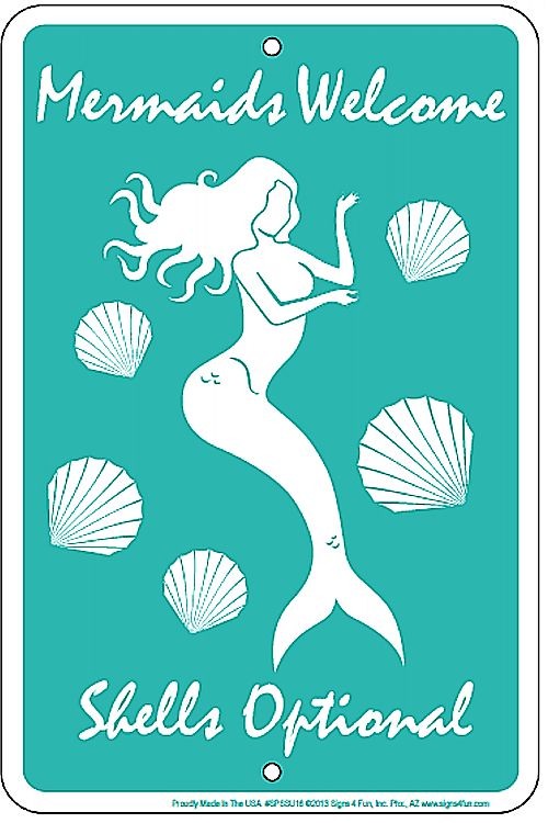 signs 4 fun Mermaids Welcome Sm. Parking Sign