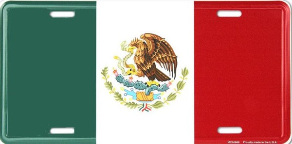 signs 4 fun Mexican Flag License Plate