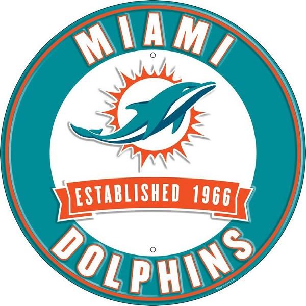 signs 4 fun Miami Dolphins 12 in Round Sign