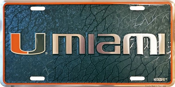 signs 4 fun Miami Hurricane Mosaic License Plate