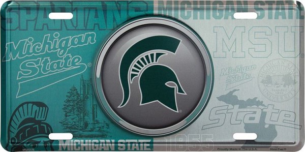 signs 4 fun Michigan State Bullseye License Plate