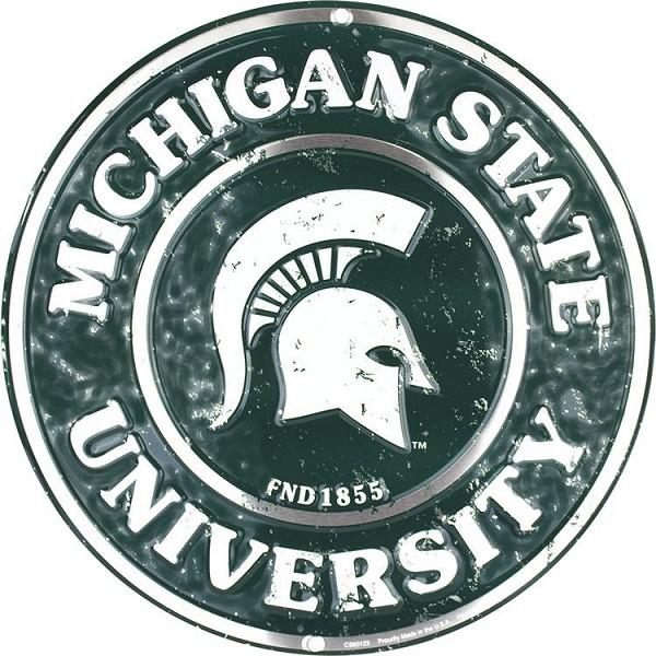 signs 4 fun Michigan State Spartans Round Sign