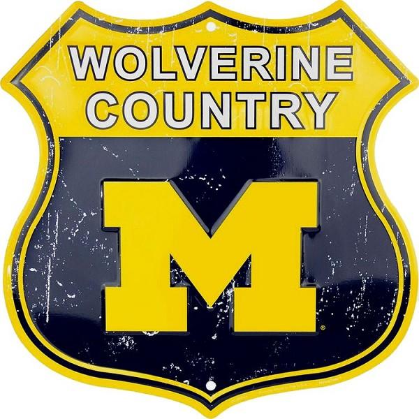 signs 4 fun Michigan Univ Wolverine Country Shield