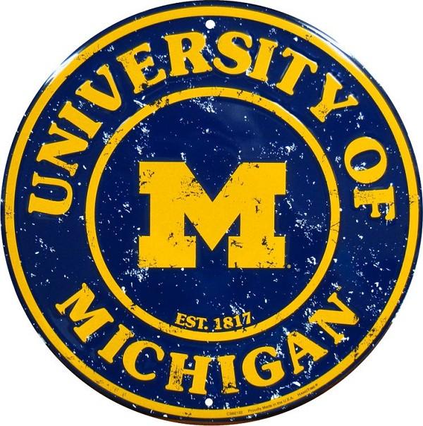 signs 4 fun Michigan Univ Wolverines Round Sign