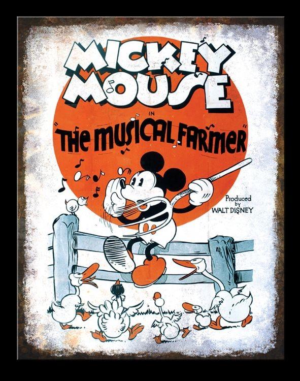 signs 4 fun Mickey Mouse - Musical Farmer Metal Sign