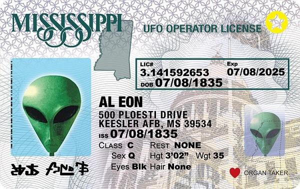 signs 4 fun Mississippi Alien ID