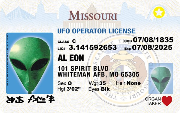 signs 4 fun Missouri Alien ID