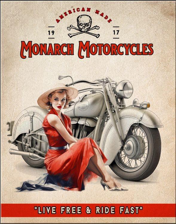 signs 4 fun Monarch Motorcycles Metal Tin Sign