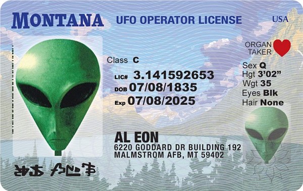 signs 4 fun Montana Alien ID