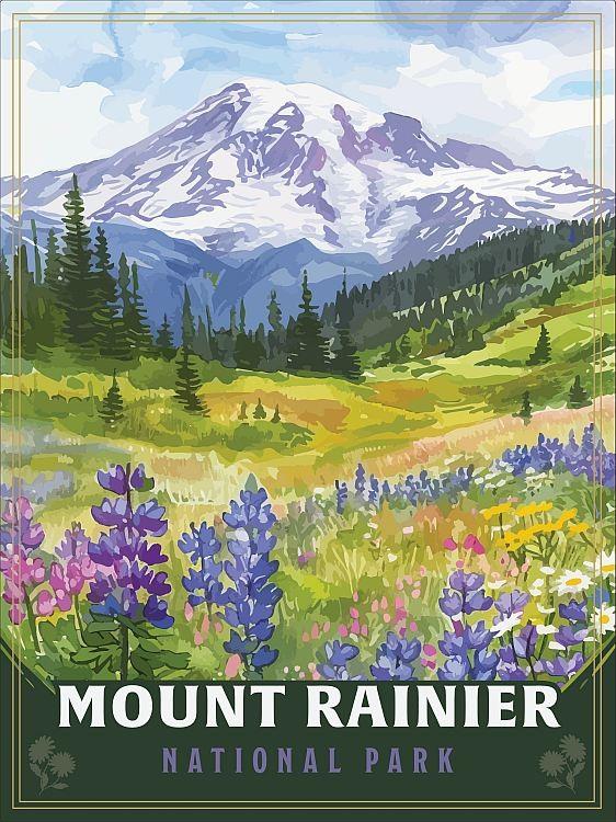 signs 4 fun Mount Rainier Artistic Metal Sign