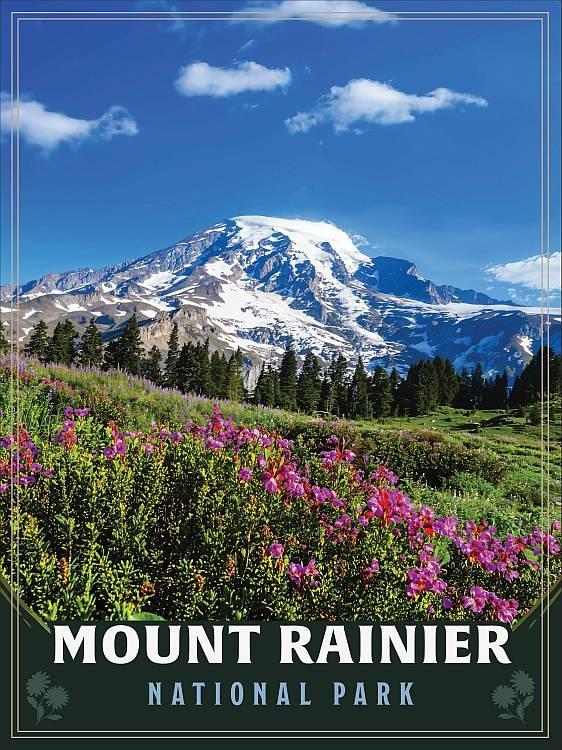 signs 4 fun Mount Rainier Pink Flowers Metal Sign