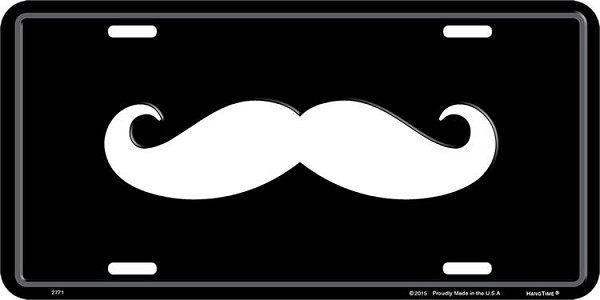 signs 4 fun Mustache License Plate